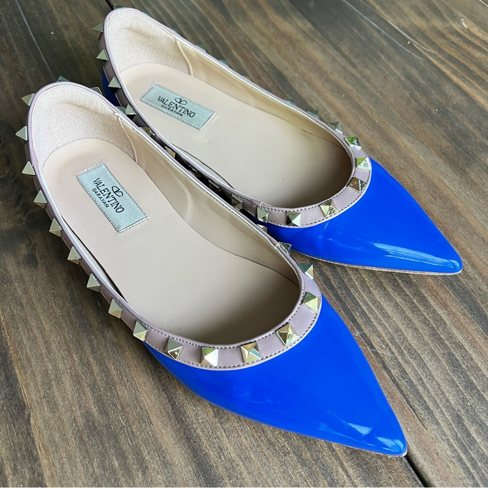 Valentino Patent Rockstud Ballet Flat
